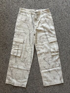 Altar'd State Beige Floral Cargo Jeans